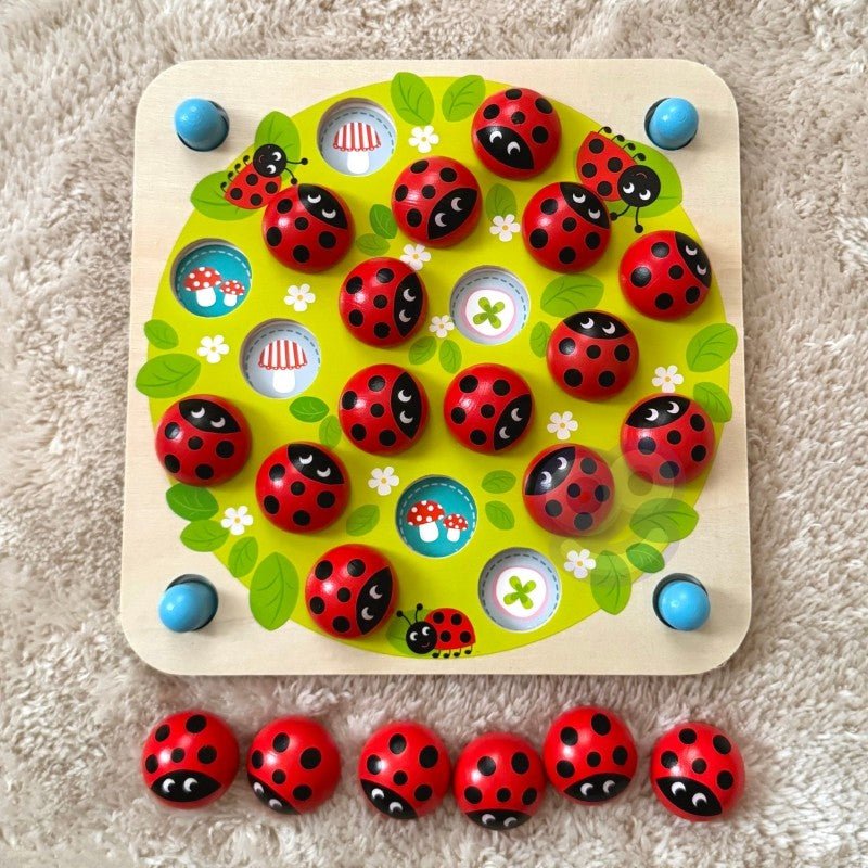 Wooden Educational Memory Puzzle - Ladybugs - Kindeco
