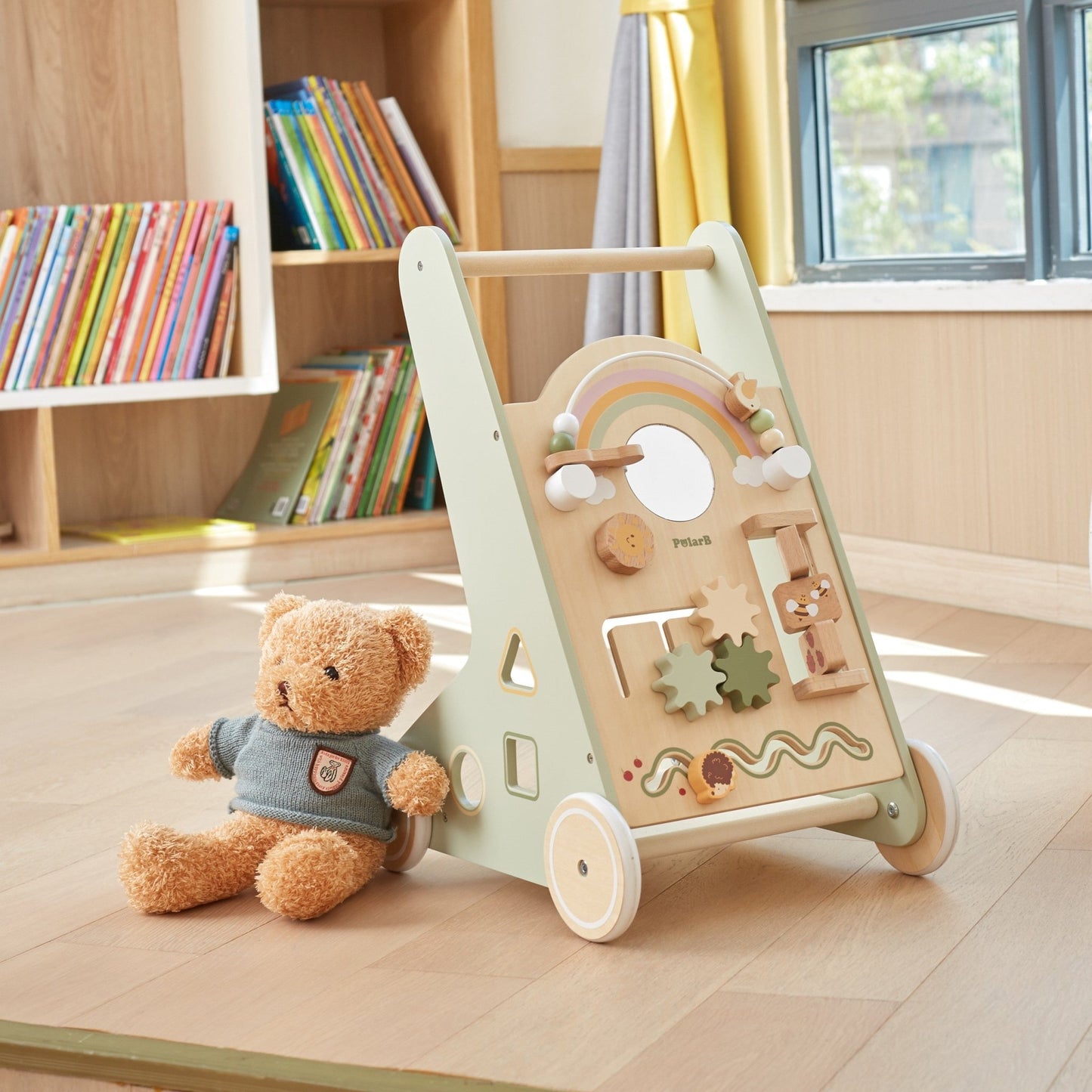 Wooden Educational Walker - Green - Kindeco