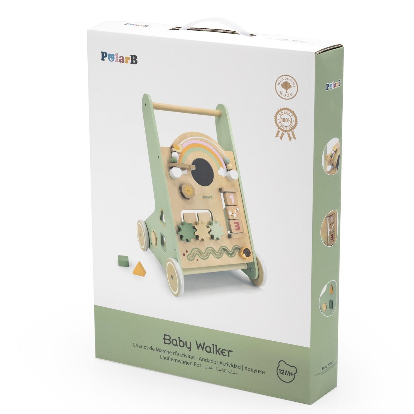 Wooden Educational Walker - Green - Kindeco