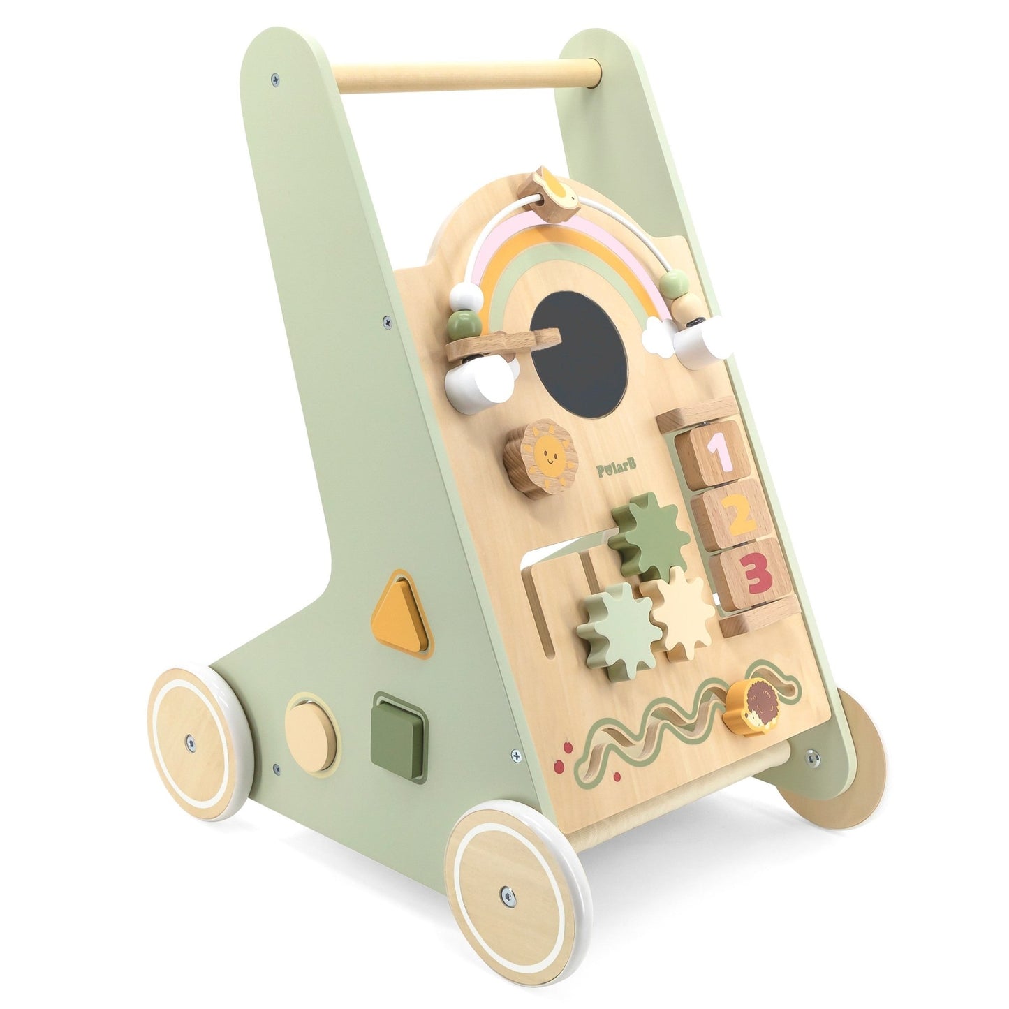 Wooden Educational Walker - Green - Kindeco