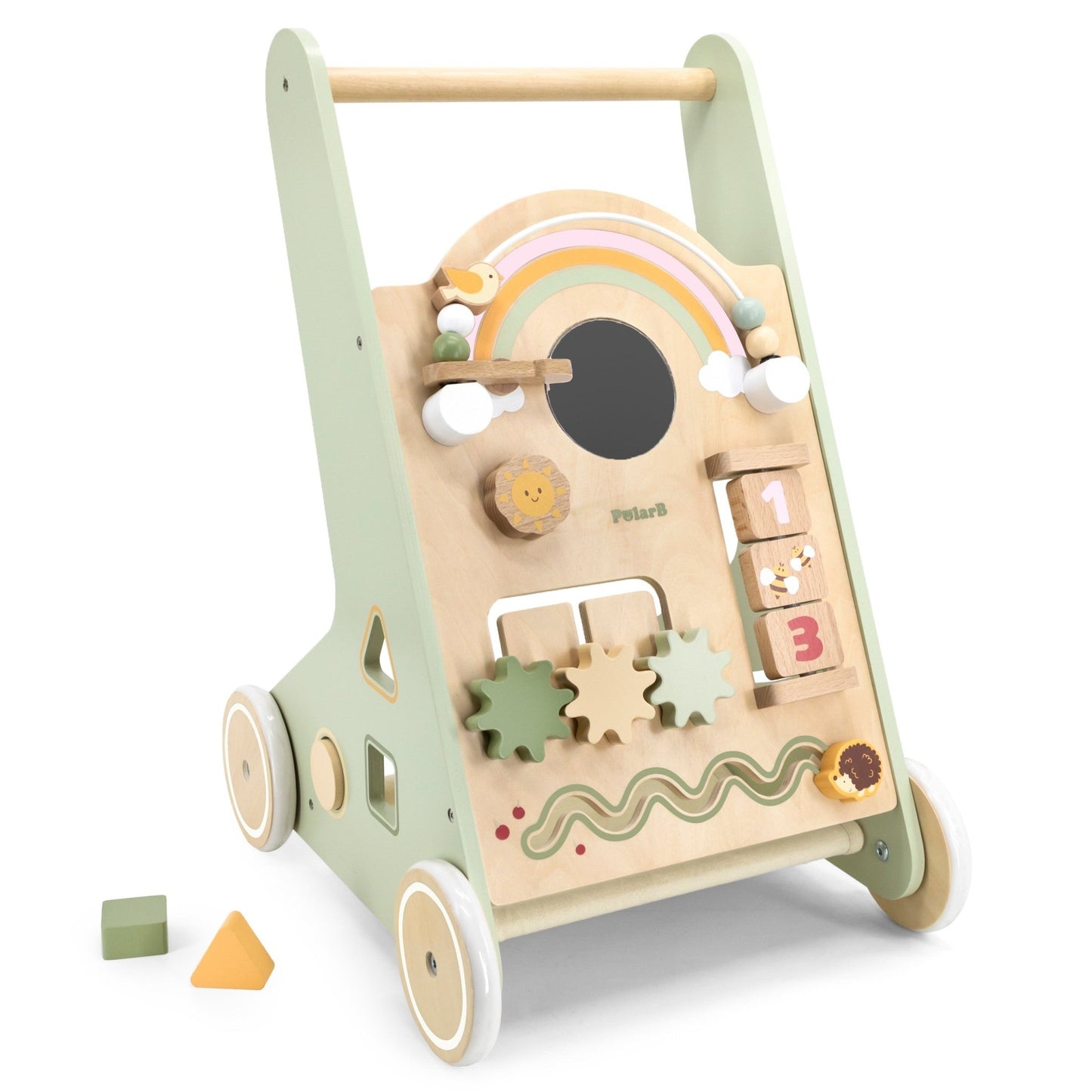 Wooden Educational Walker - Green - Kindeco