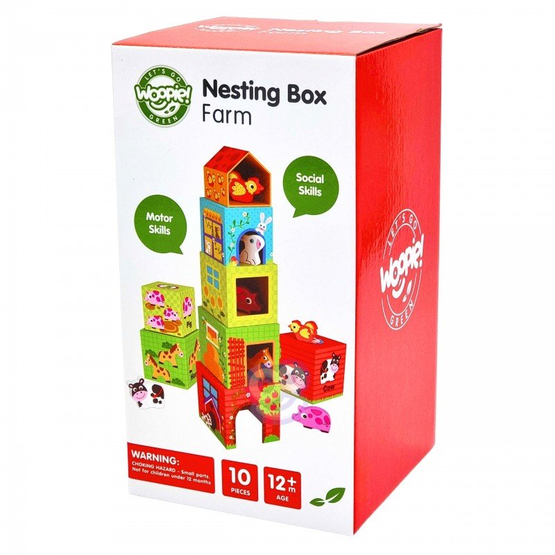 Wooden Farm in Boxes Cube Puzzle with Animals - Kindeco
