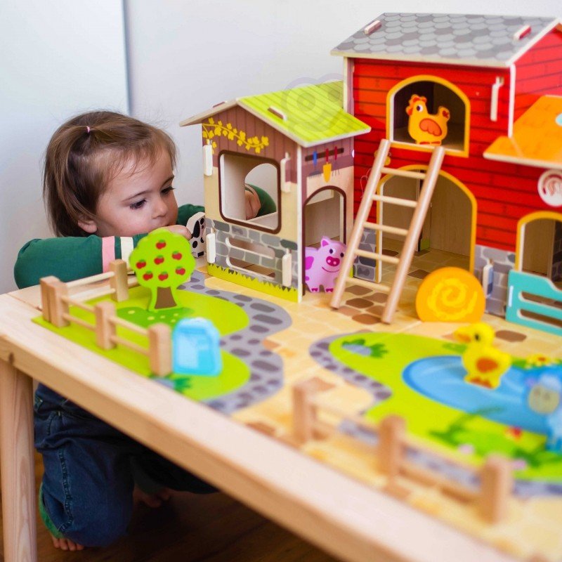 Wooden Farm Set - 18 pcs - Kindeco