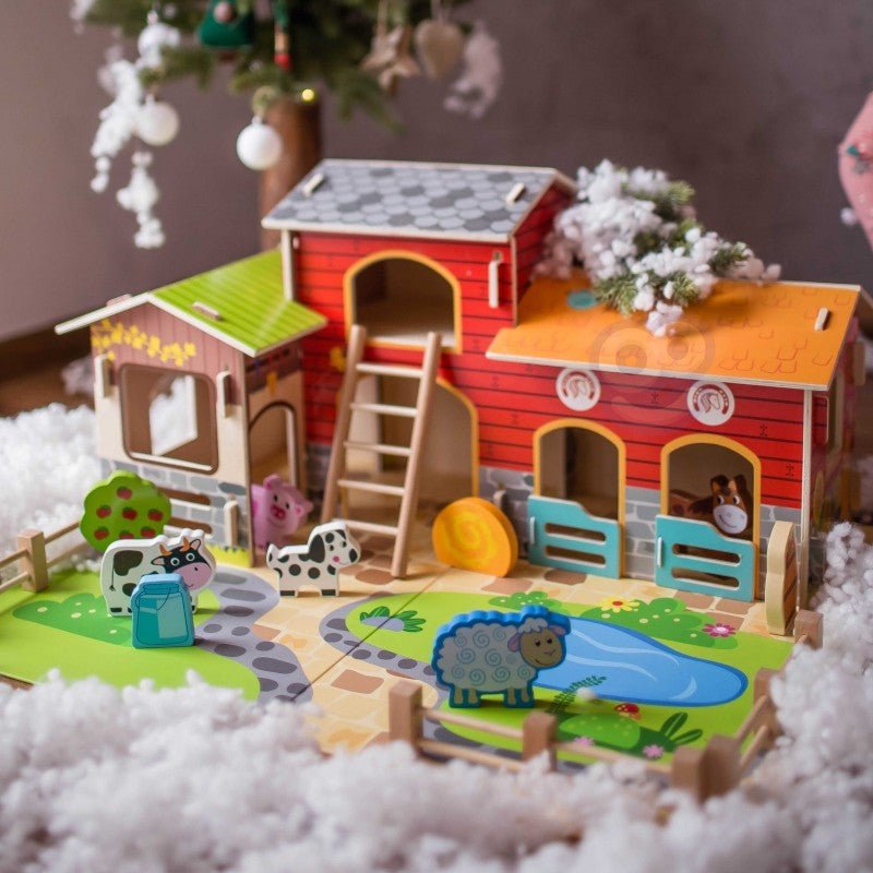 Wooden Farm Set - 18 pcs - Kindeco