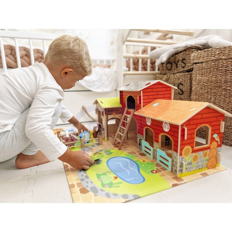Wooden Farm Set - 18 pcs - Kindeco