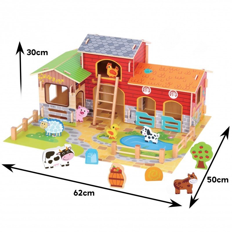 Wooden Farm Set - 18 pcs - Kindeco