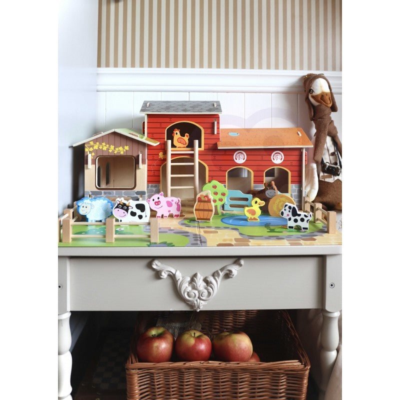 Wooden Farm Set - 18 pcs - Kindeco