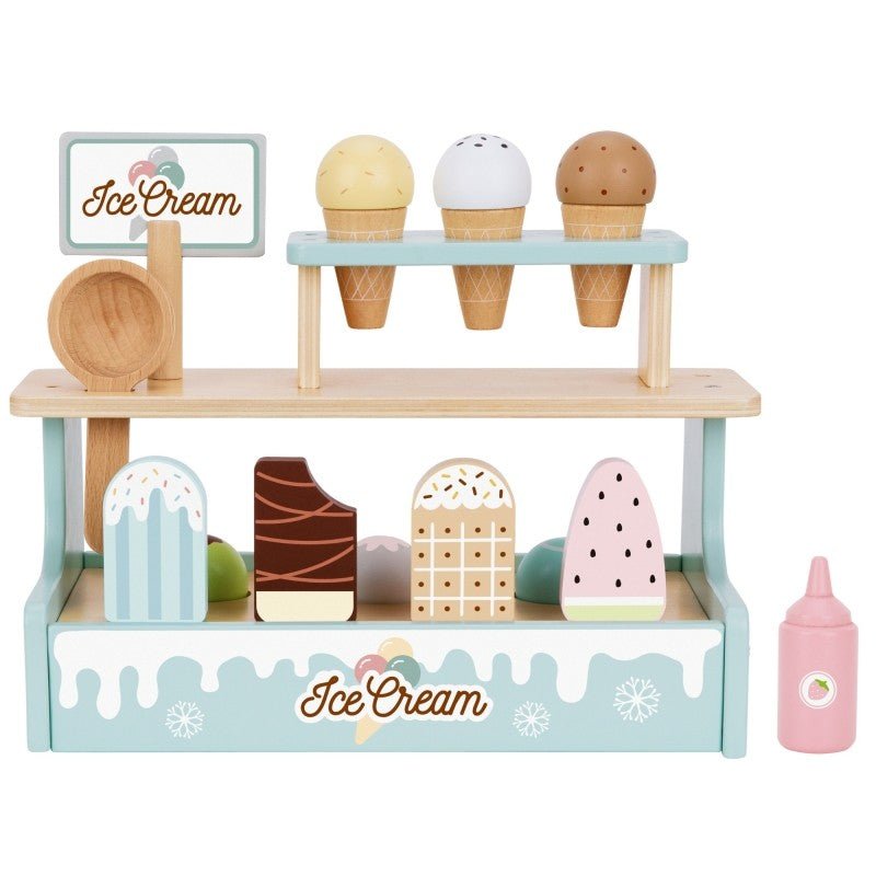 Wooden Ice Cream Shop Set with Stand - Kindeco