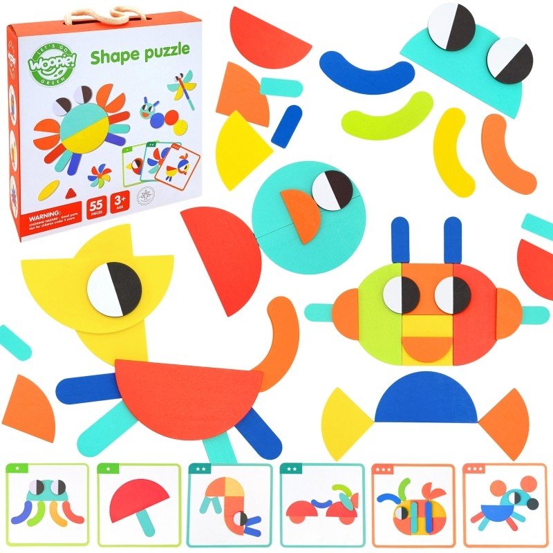 Wooden Montessori Shape Puzzle - Kindeco