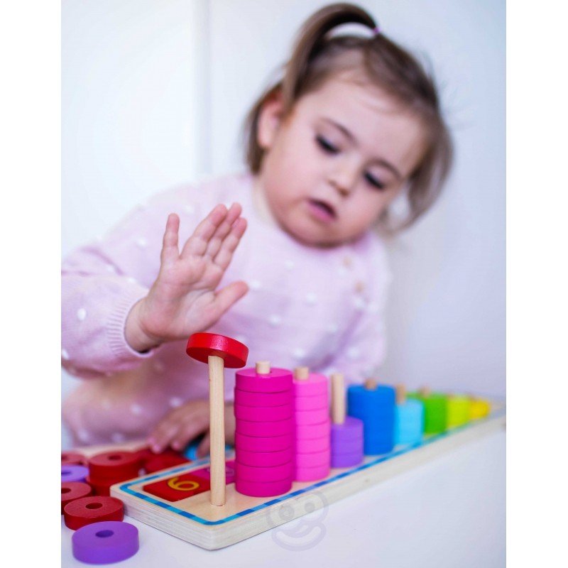 Wooden Puzzle for Learning Colors & Counting - Kindeco