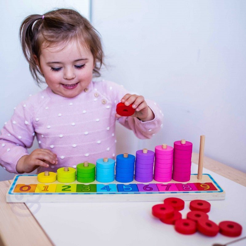 Wooden Puzzle for Learning Colors & Counting - Kindeco
