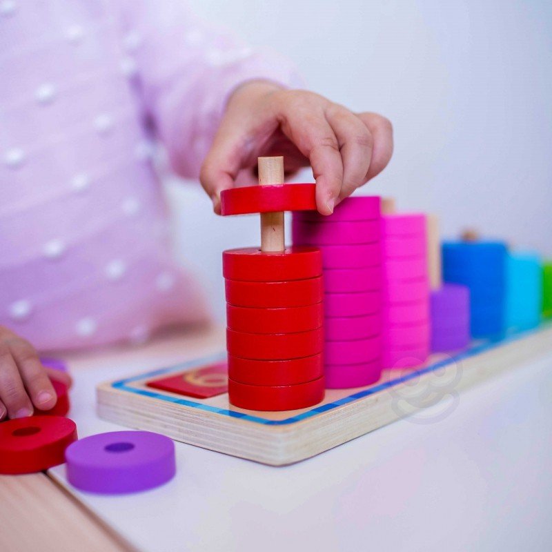 Wooden Puzzle for Learning Colors & Counting - Kindeco