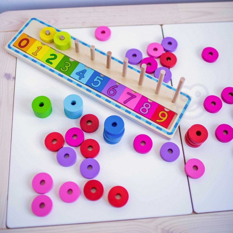Wooden Puzzle for Learning Colors & Counting - Kindeco