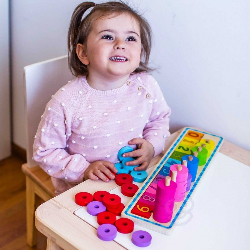 Wooden Puzzle for Learning Colors & Counting - Kindeco