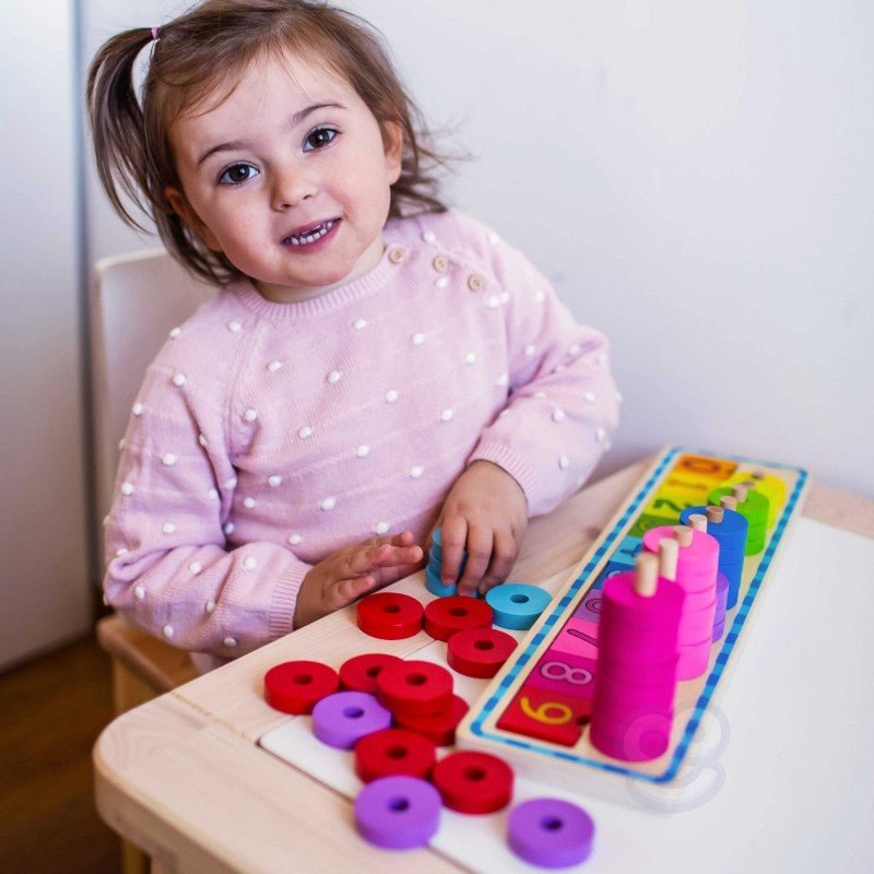 Wooden Puzzle for Learning Colors & Counting - Kindeco