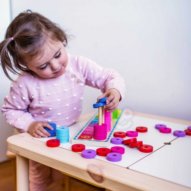 Wooden Puzzle for Learning Colors & Counting - Kindeco