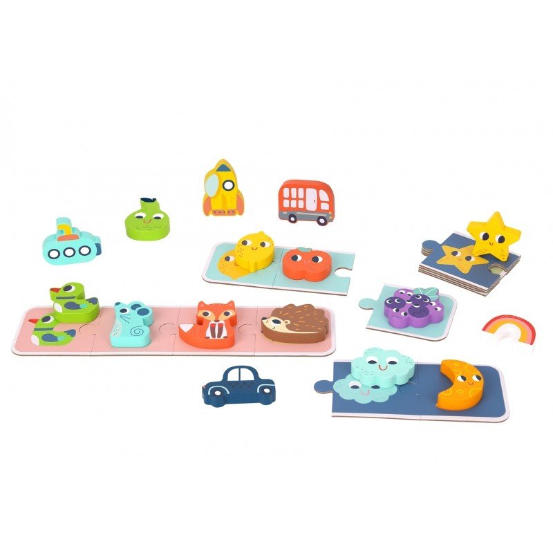 Wooden Sensory Memory Puzzle - Shapes - Kindeco
