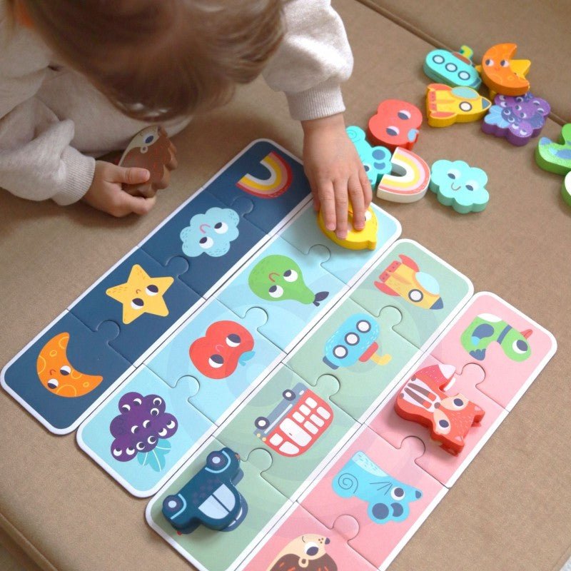 Wooden Sensory Memory Puzzle - Shapes - Kindeco