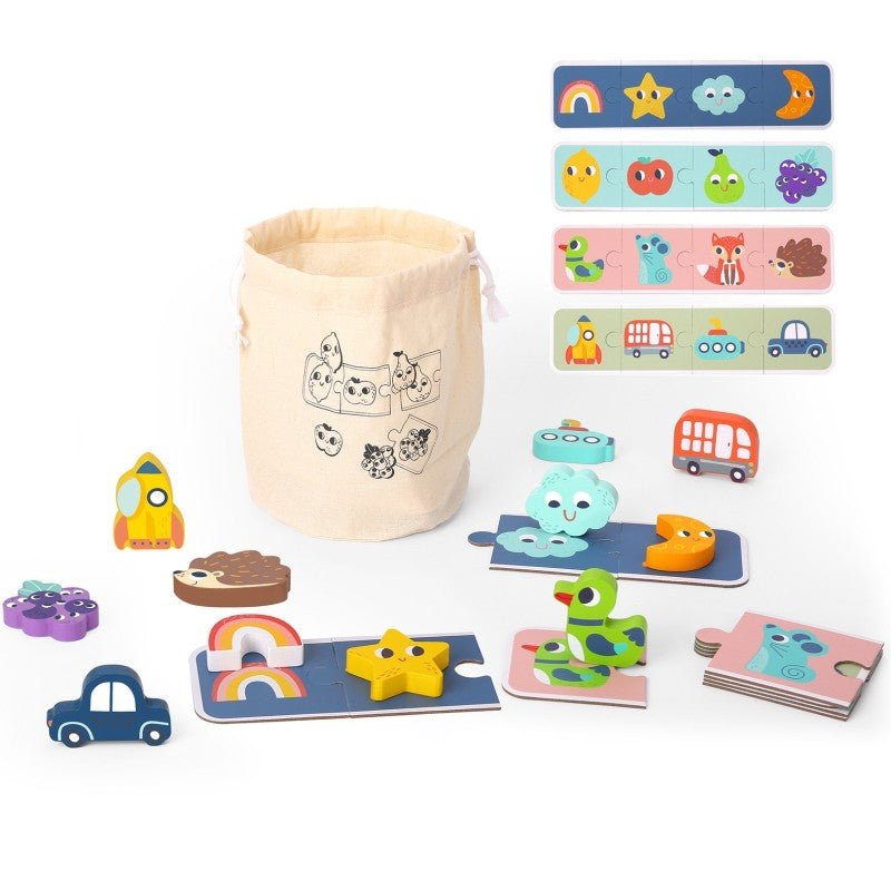 Wooden Sensory Memory Puzzle - Shapes - Kindeco