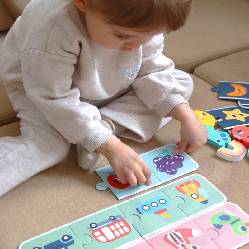 Wooden Sensory Memory Puzzle - Shapes - Kindeco