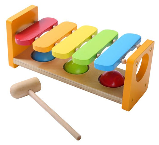 2 - in - 1 Wooden Musical Hammer Bench - Kindeco