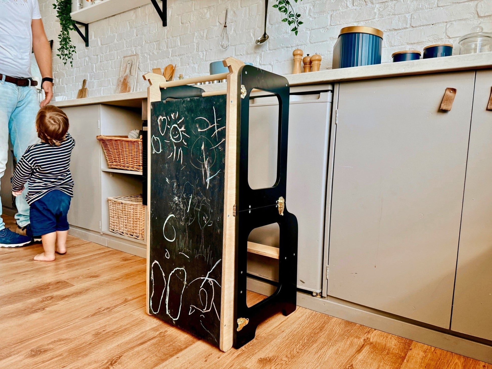 4 - in - 1 Creative Tower with Blackboard And Slide - Kindeco