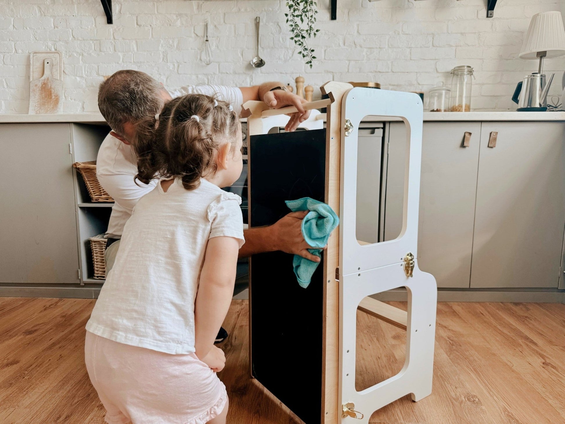 4 - in - 1 Creative Tower with Blackboard And Slide - Kindeco