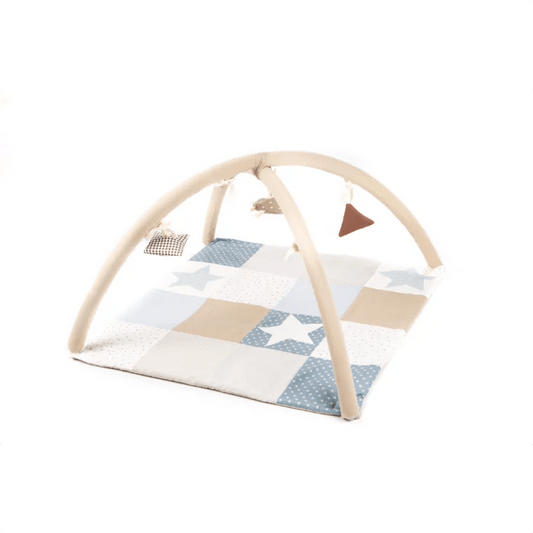 Baby Activity Mat with Arches & Toys - Blue (80x80cm) - Kindeco