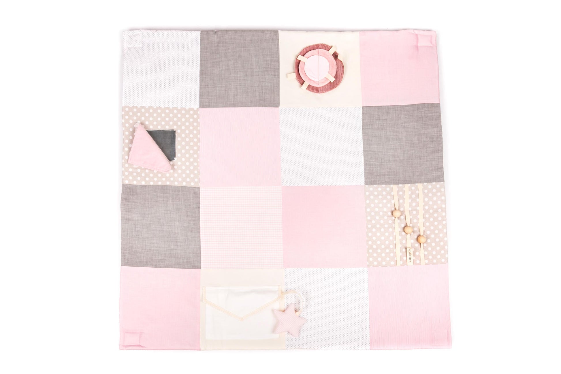 Baby Activity Mat with Arches & Toys - Pink (100x100cm) - Kindeco