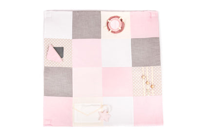 Baby Activity Mat with Arches & Toys - Pink (100x100cm) - Kindeco
