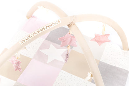 Baby Activity Mat with Arches & Toys - Pink (80x80cm) - Kindeco