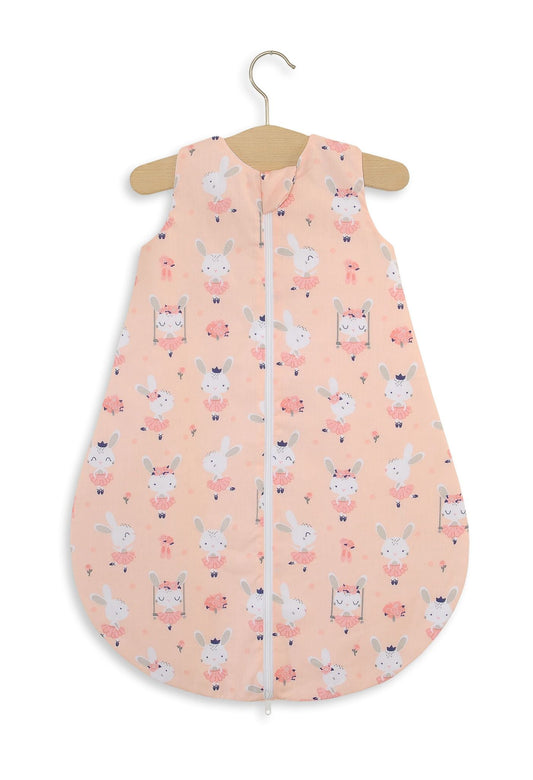 Baby Sleeping Bag S – Ballerina Bunnies Pink - Kindeco