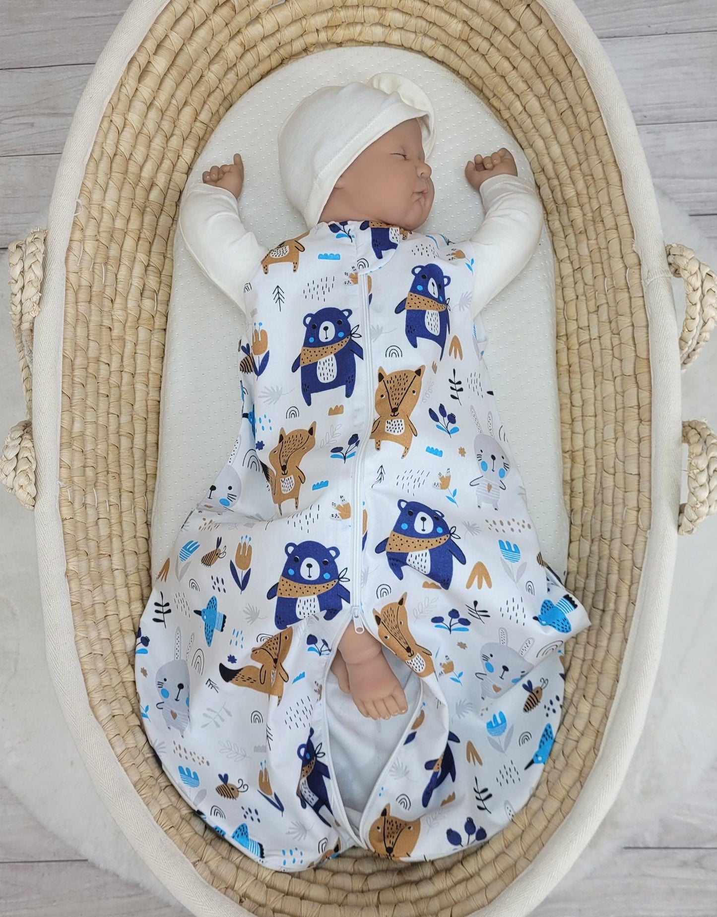 Baby Sleeping Bag S – Navy Blue Bears - Kindeco