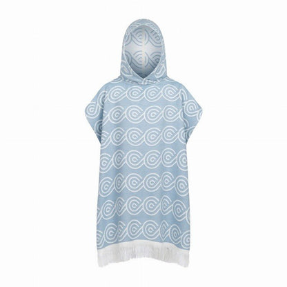 Bamboo Kids Bath Poncho - Light Blue (XS/S) - Kindeco