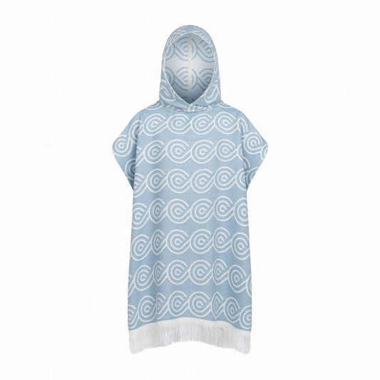 Bamboo Kids Bath Poncho - Light Blue (XS/S) - Kindeco