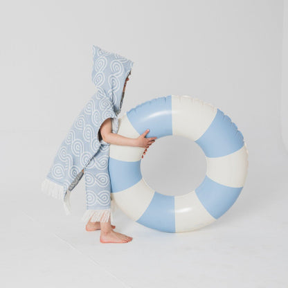 Bamboo Kids Bath Poncho - Light Blue (XS/S) - Kindeco
