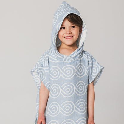 Bamboo Kids Bath Poncho - Light Blue (XS/S) - Kindeco