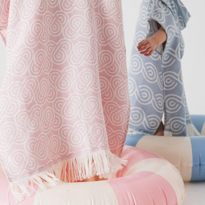 Bamboo Kids Bath Poncho - Rose (XS/S) - Kindeco