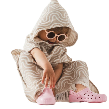 Bamboo Kids Bath Poncho - Sand