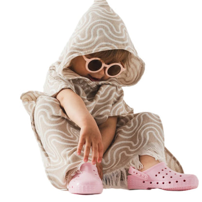 Bamboo Kids Bath Poncho - Sand (XS/S) - Kindeco