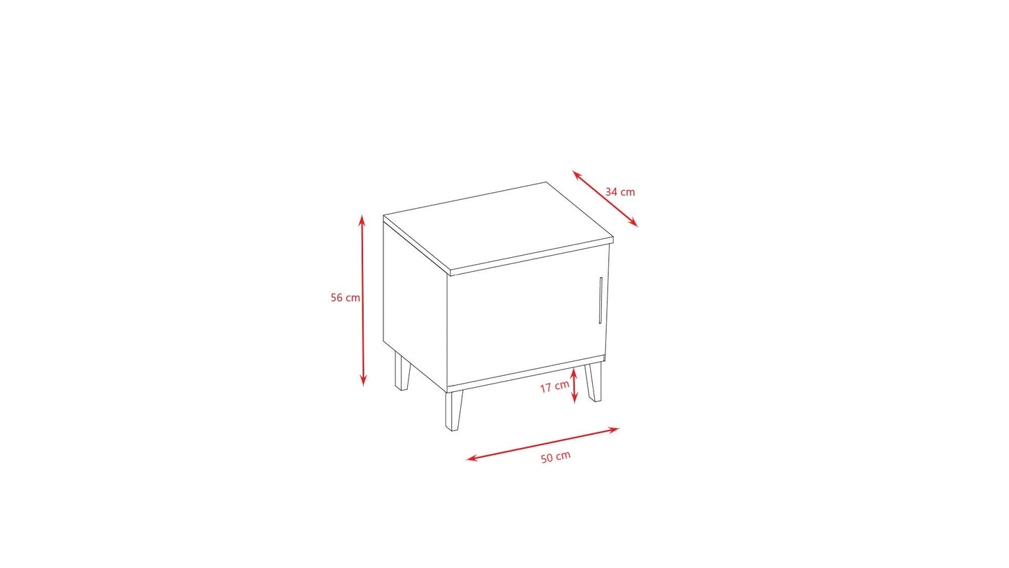 Bedside Table Kubi - White - Kindeco
