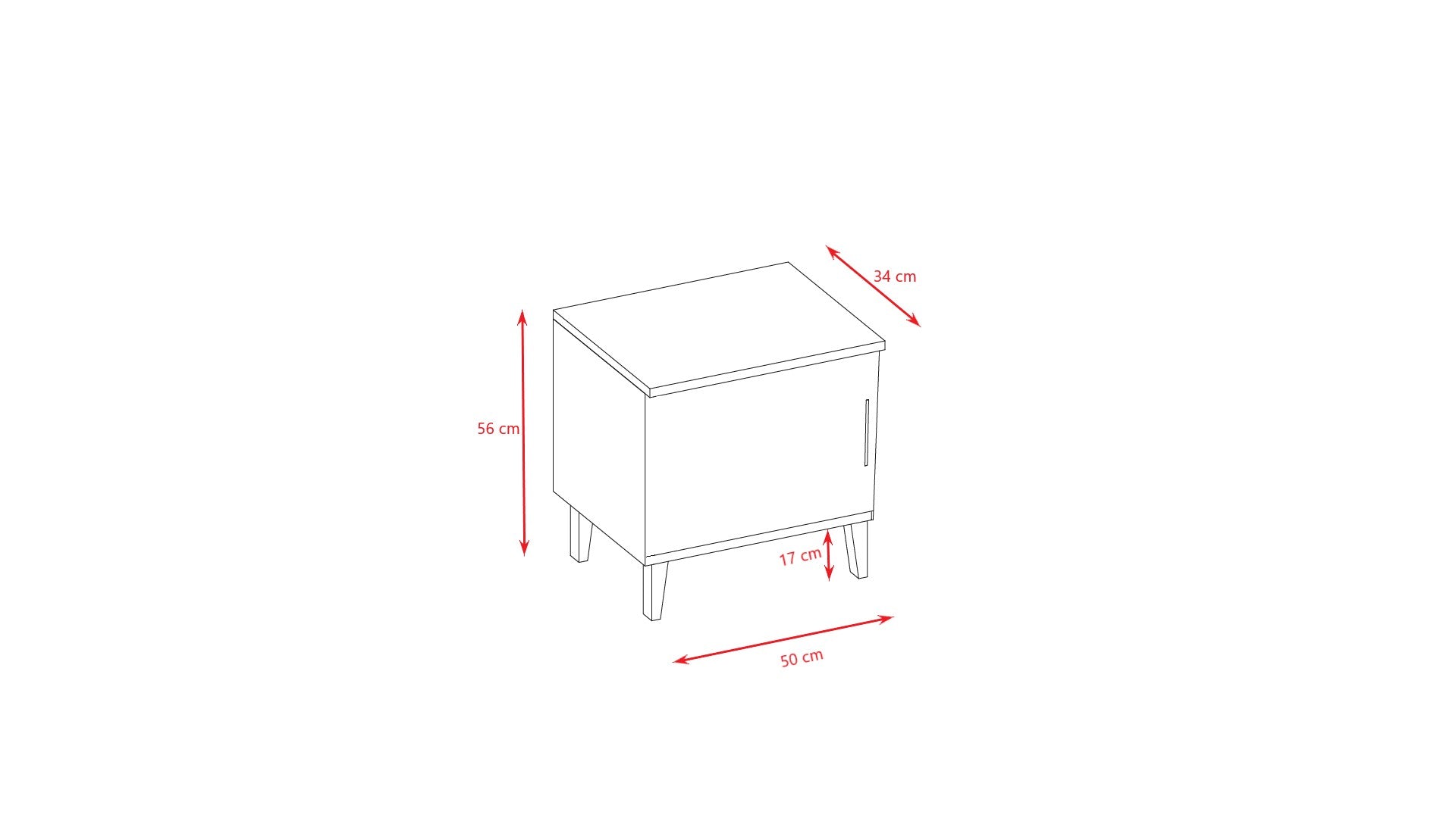 Bedside Table Kubi - White - Kindeco