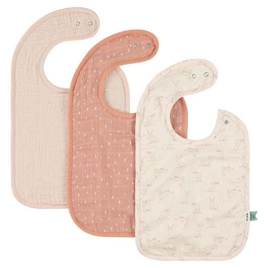 Bib 3 - pack mix - Rosy Rabbit - Kindeco