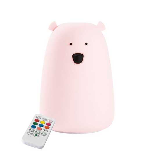 Big Bear Silicone Lamp with Remote - Pink - Kindeco