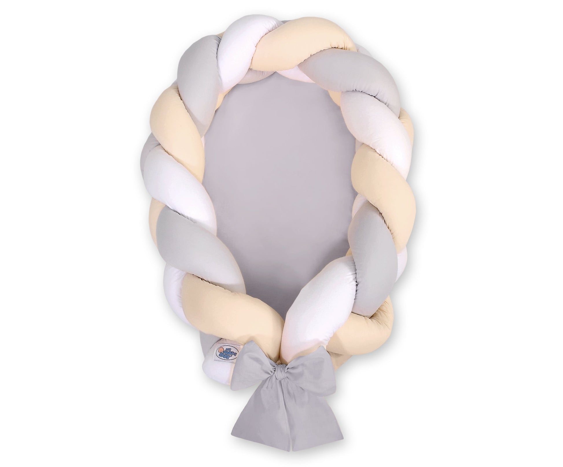 Braided Baby Nest 2 in 1 - White - Gray - Beige - Kindeco