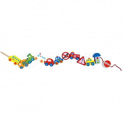 Car Shaped Wooden Threading Blocks - Kindeco