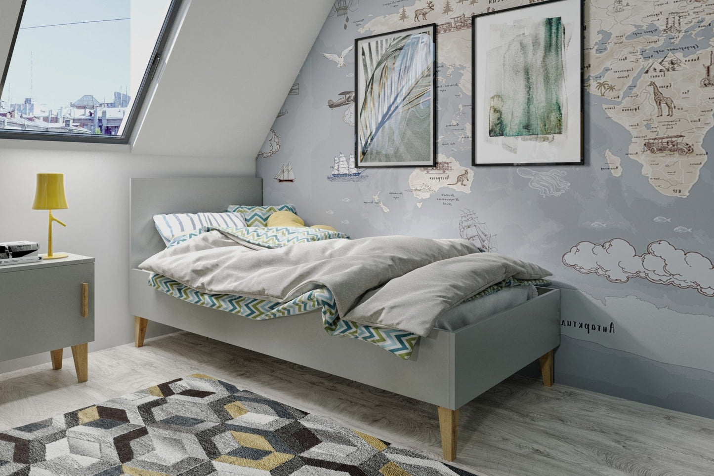 Children's Bed Kubi - Grey - Kindeco