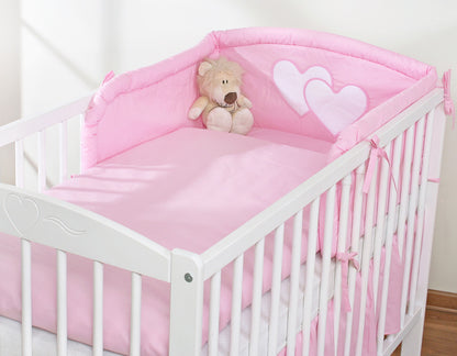Baby Bedding Set 3-Piece – Hanging Hearts Pink