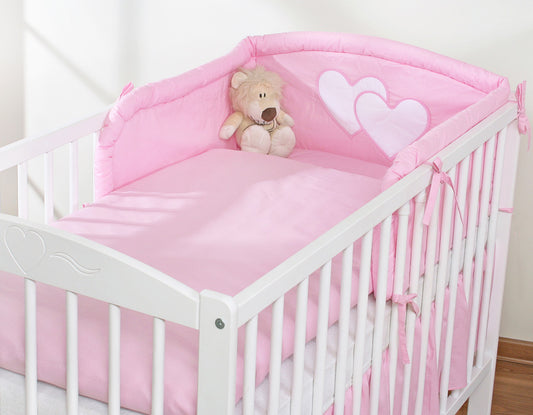 Baby Bedding Set 3-Piece – Hanging Hearts Pink