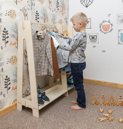 Clothing Rack with Shelves for Toddlers - Kindeco